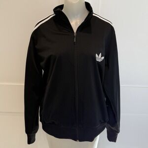 Adidas Originals Track Jacket Black 3 Stripe Trefoil Full Zip Mens/Unisex Sz L